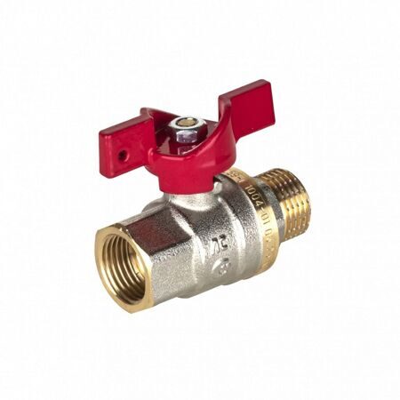 Кран шар AQUASFERA  В-Н 1/2" (15) красная бабочка 1004-01