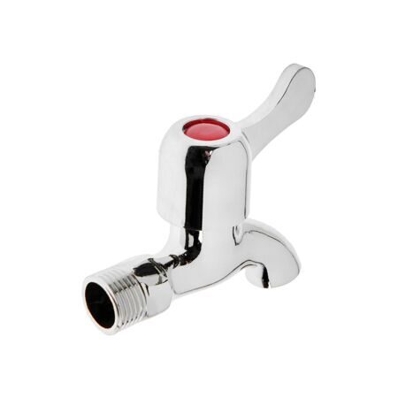 Кран водоразборный 1/2" ZEIN Z2180, с плоской ручкой, цинк, кран-букса, хром